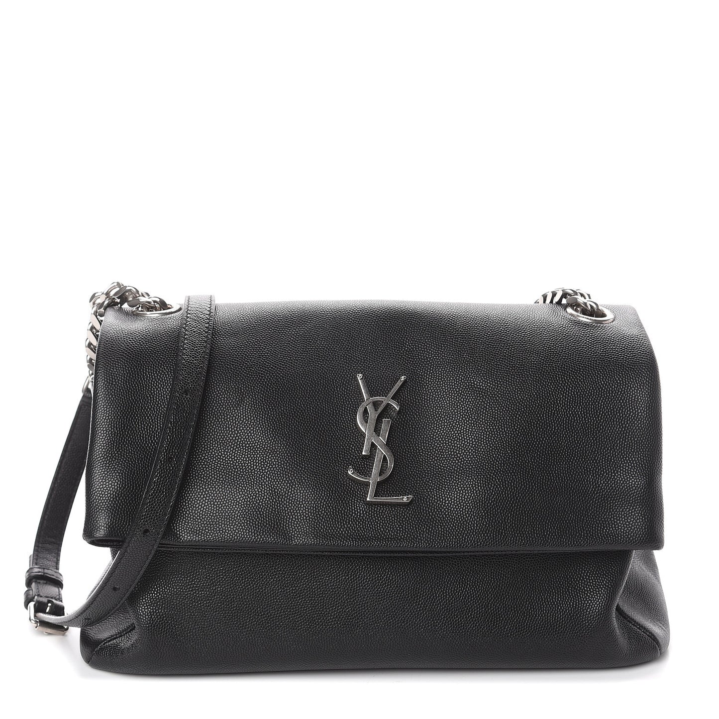 Grain De Poudre Medium West Hollywood Monogram Fold-Over Black