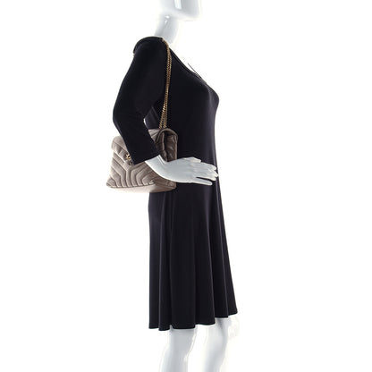 Saint Laurent Calfskin Y Quilted Monogram Small Loulou Chain Satchel Taupe 2 of 15