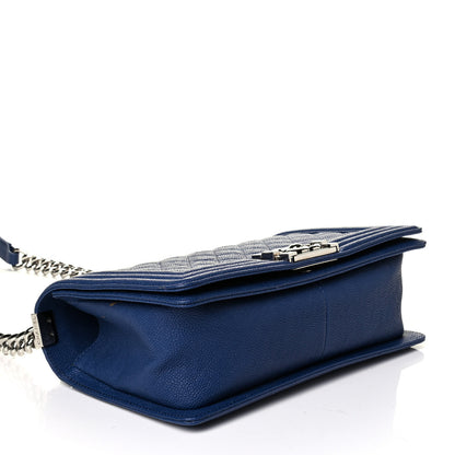 Chanel Caviar Quilted Medium Boy Flap Dark Blue 3 of 8
