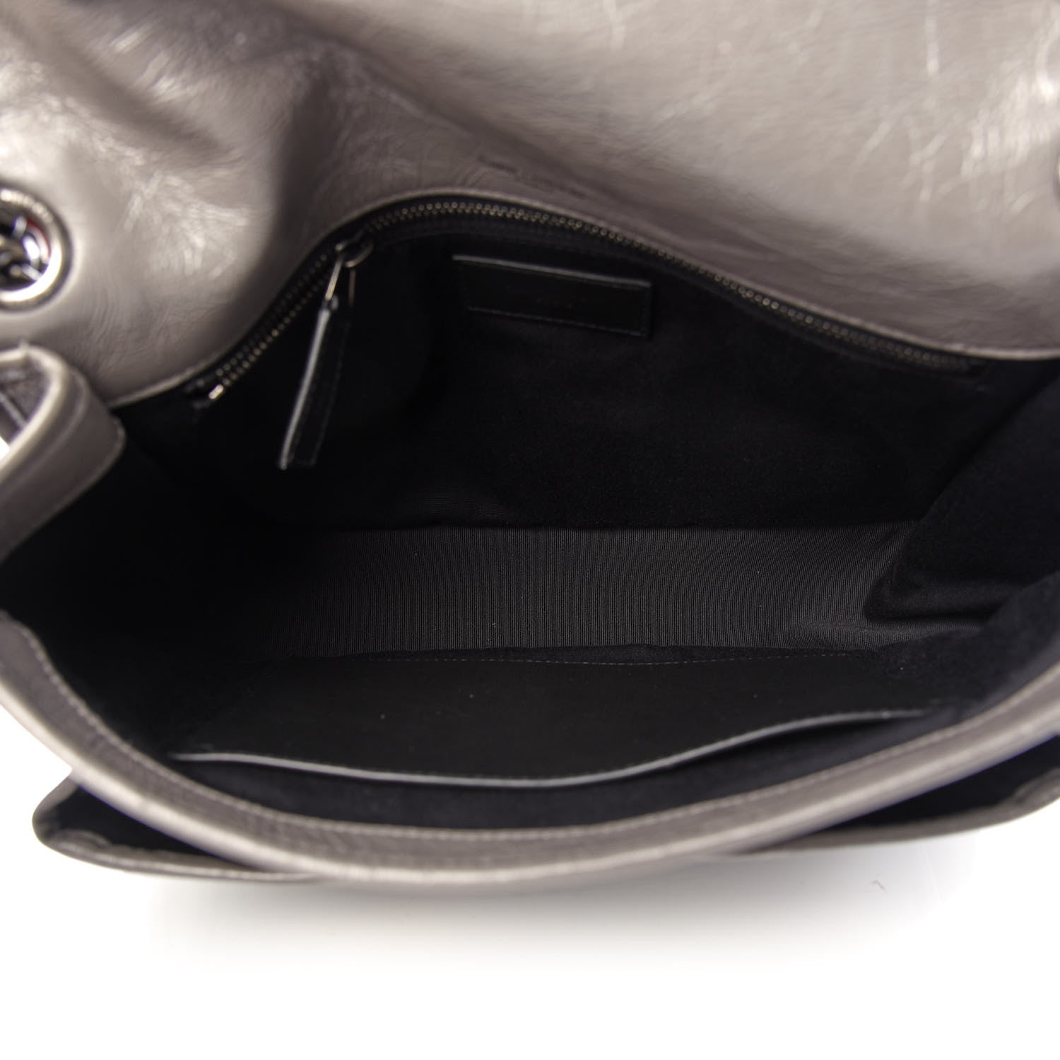 Saint Laurent Crinkled Calfskin Matelasse Monogram Medium Niki Chain Satchel Fog 5 of 11