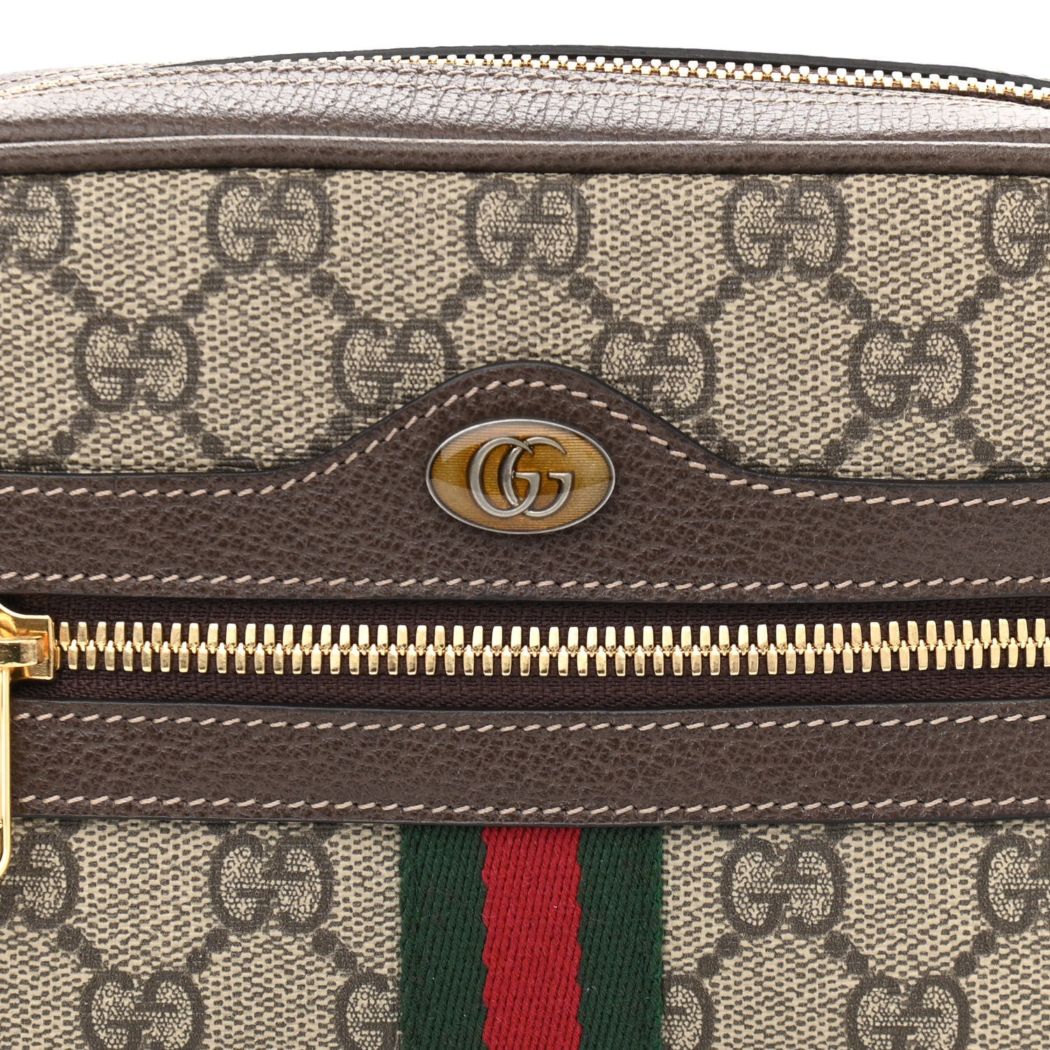 Gucci GG Supreme Monogram Web Small Ophidia Belt Bag 85 34 Dark Brown 9 of 11