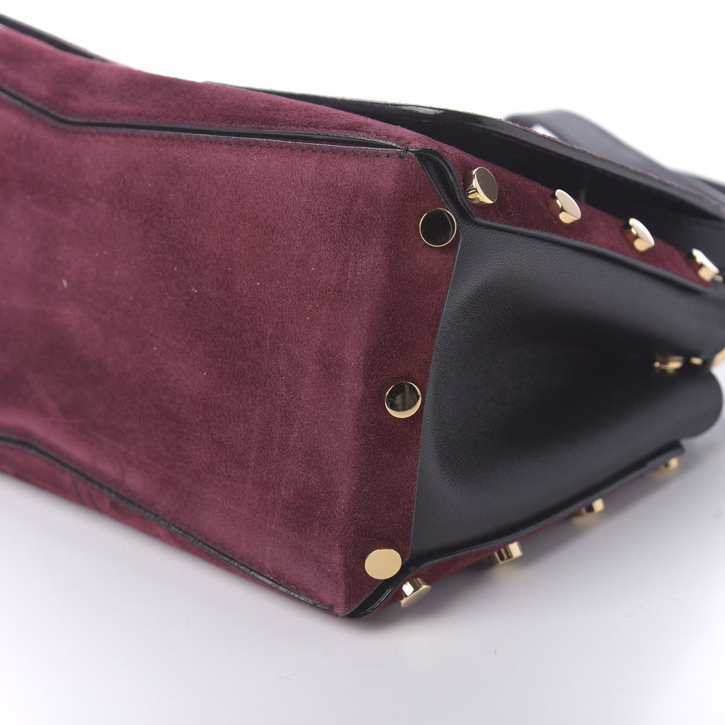 Suede Small Lockett Shoulder Bag Bordeaux