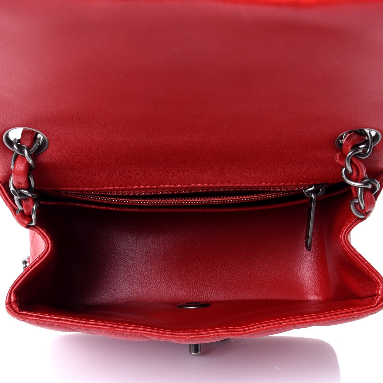 Chanel Lambskin Quilted Mini Square Flap Red 5 of 9