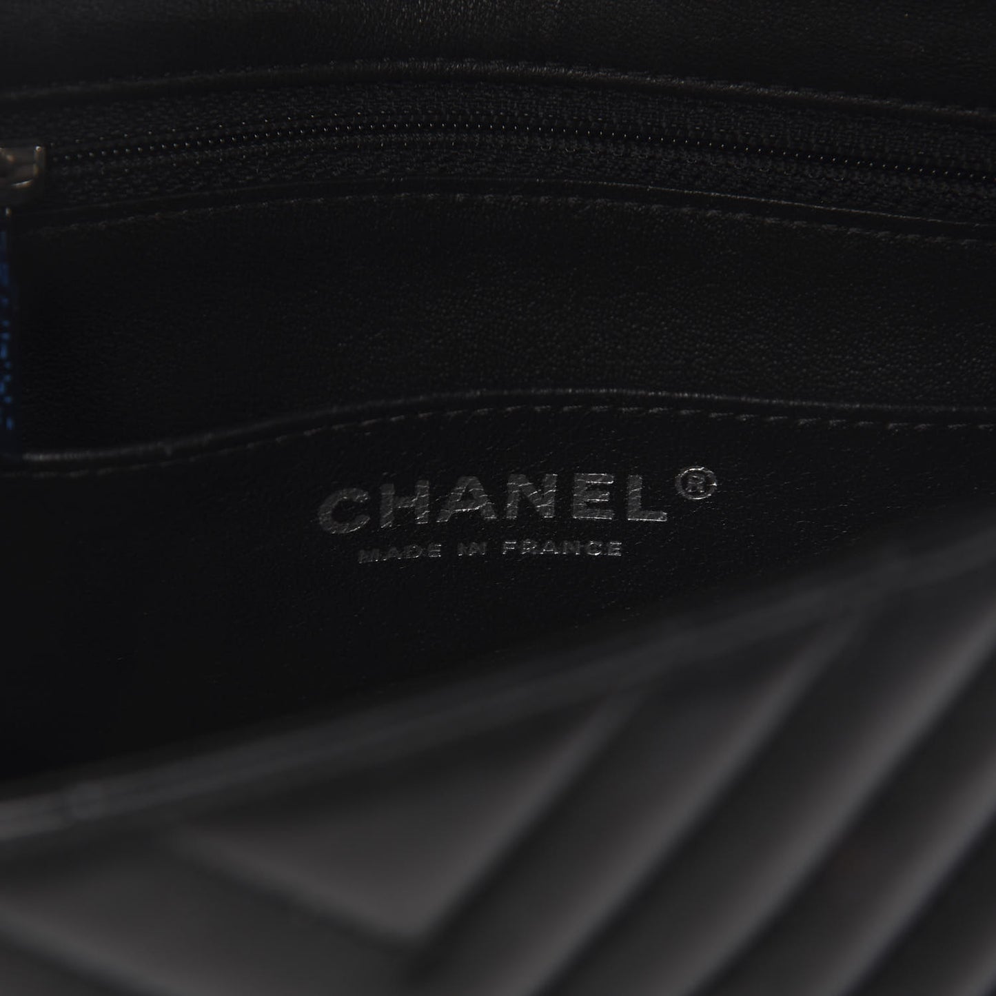 Lambskin Chevron Quilted Mini Square Flap Black