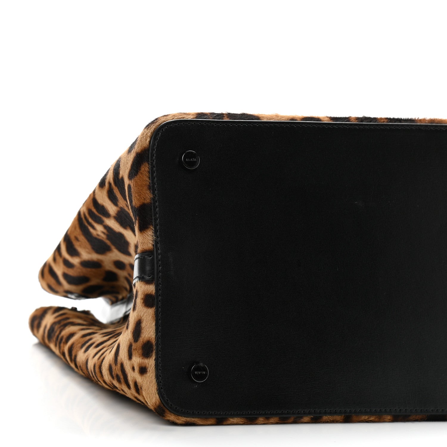 Alaia Faux Calf Hair Calfskin Leopard Print Mina 32 Bag Mordore Black 8 of 10