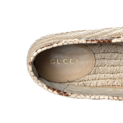 Gucci Straw Elaphe Matelasse GG Marmont Espadrilles 38 Natural Cream Brown 7 of 11