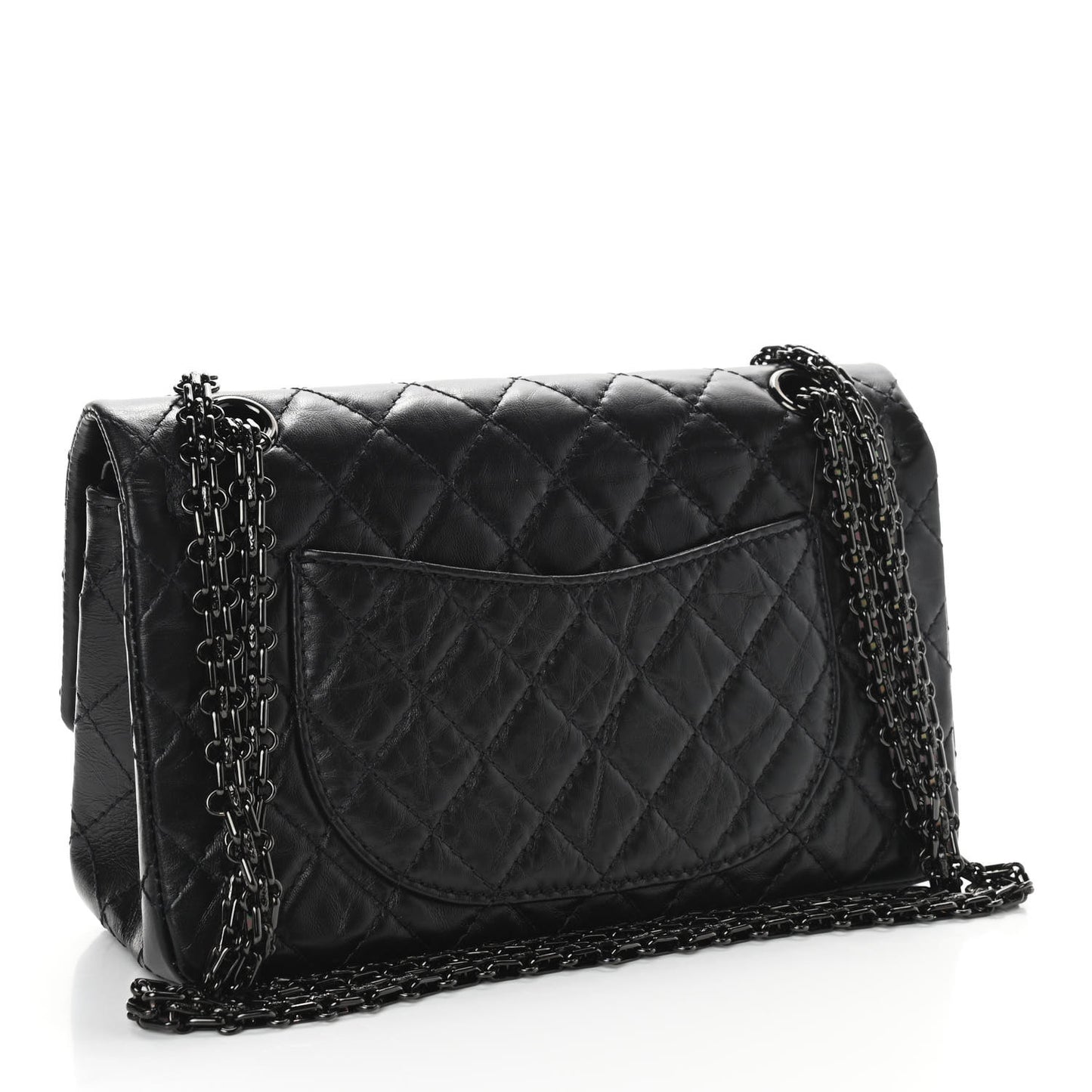 Aged Calfskin Quilted 2.55 Reissue 225 Flap So Black