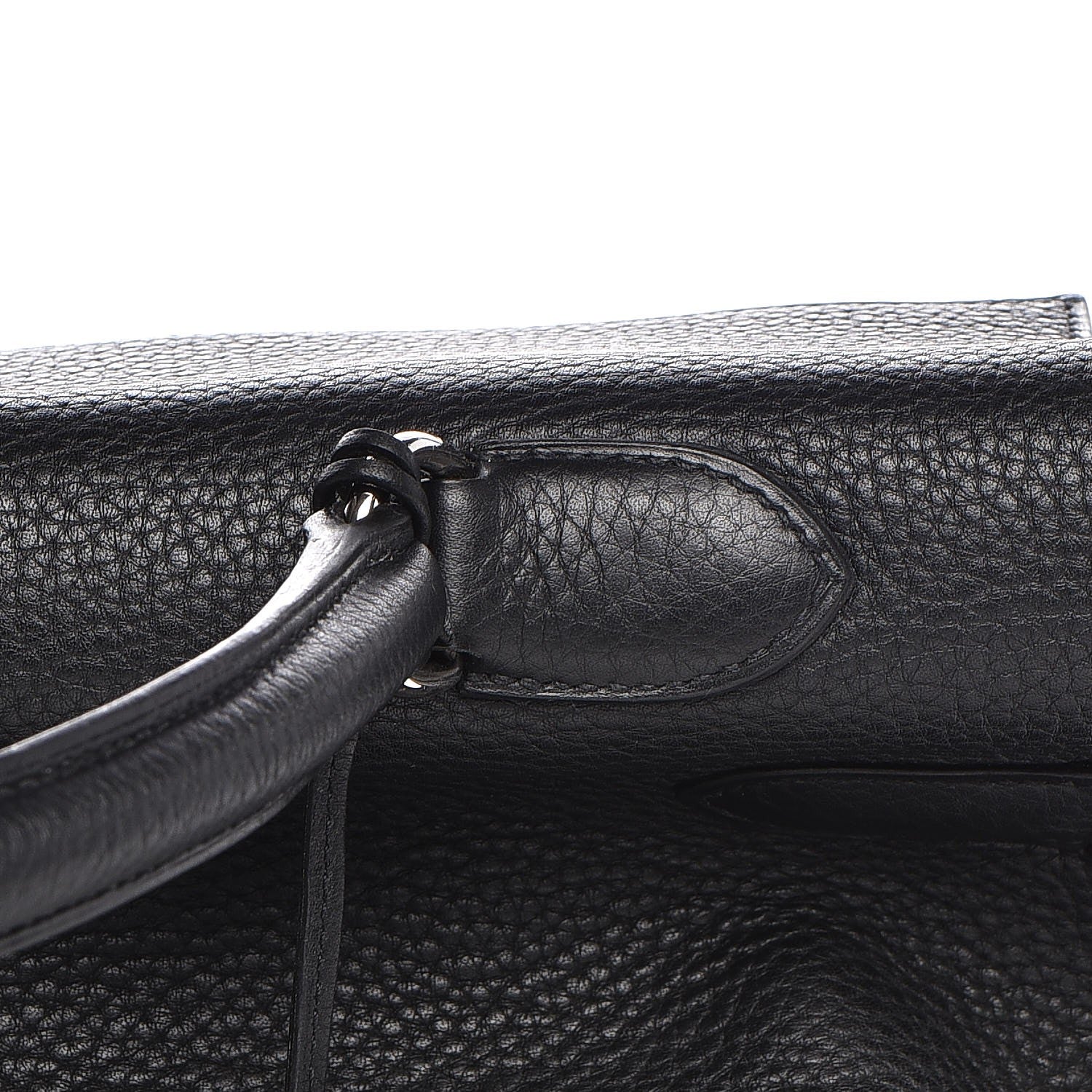 Hermes Taurillon Clemence Shoulder Kelly 40 Black 16 of 29