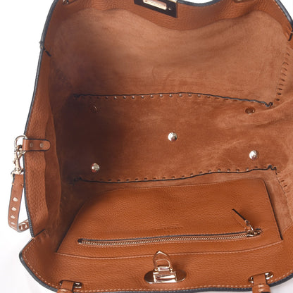 Valentino Garavani Pebbled Calfskin Medium Rockstud Tote Light Cuir 6 of 8