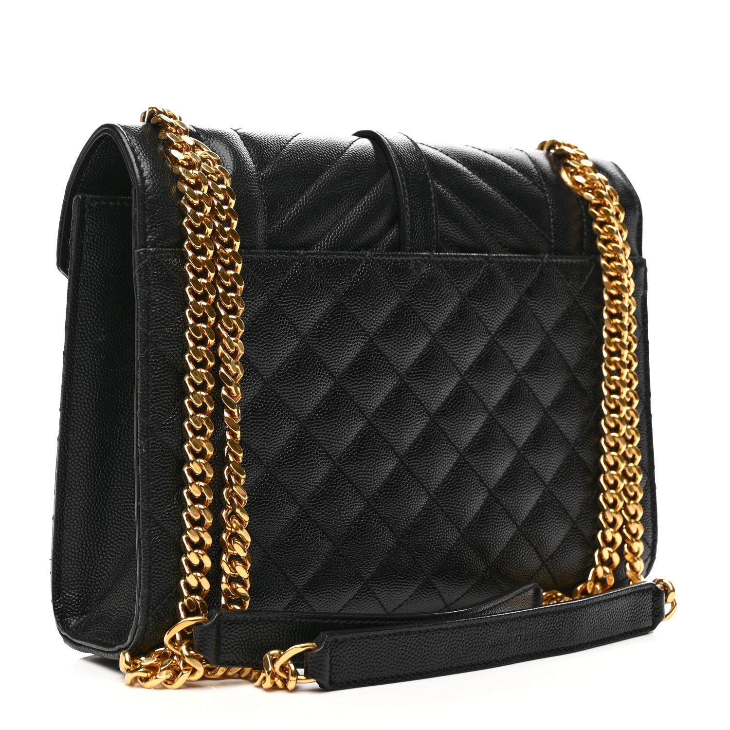 Saint Laurent Grain De Poudre Textured Mixed Matelasse Triquilt Medium Monogram Satchel Black 3 of 12
