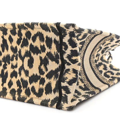 Christian Dior Canvas Mizza Embroidered Small Leopard Book Tote Beige 10 of 10