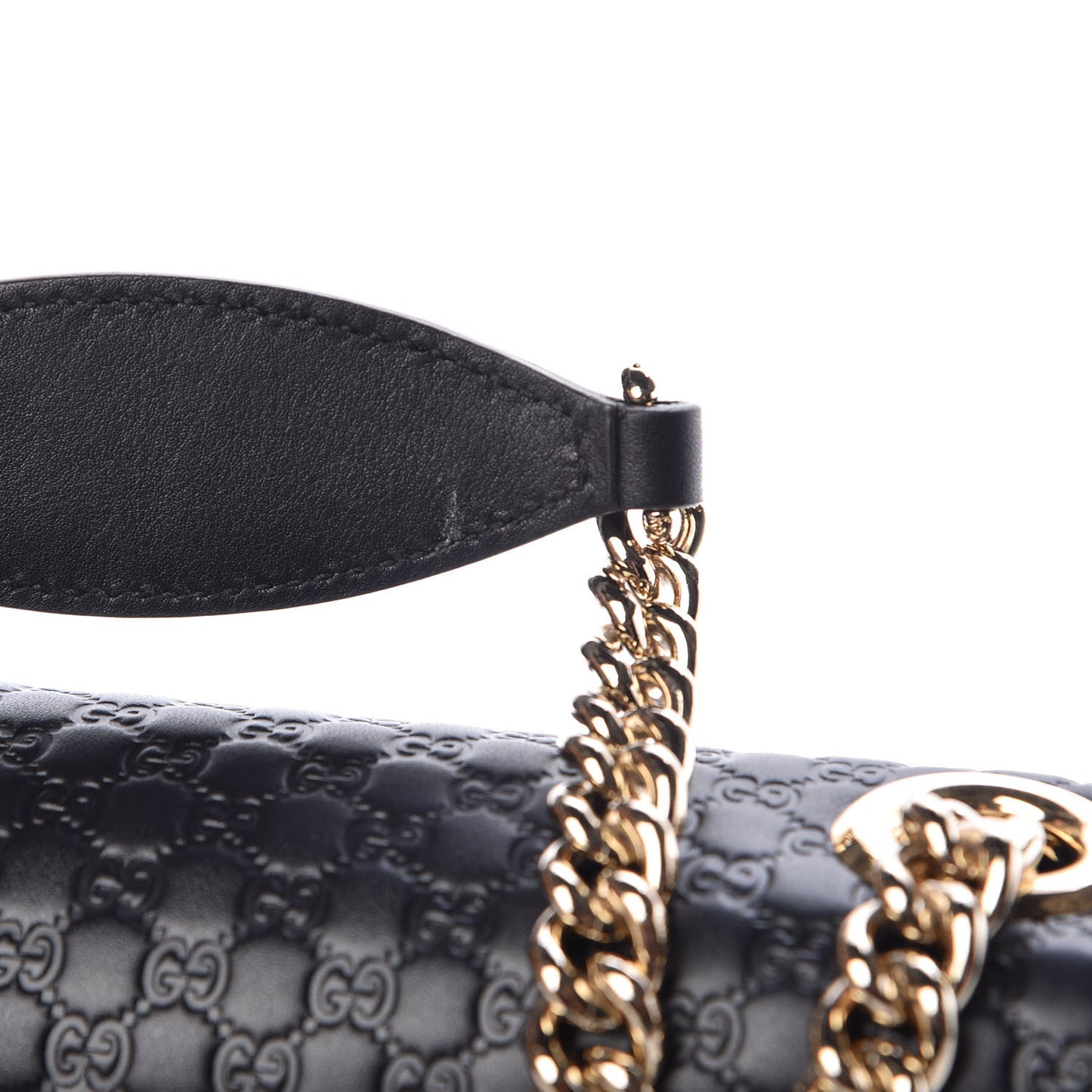 Microguccissima Medium Emily Chain Shoulder Bag Black