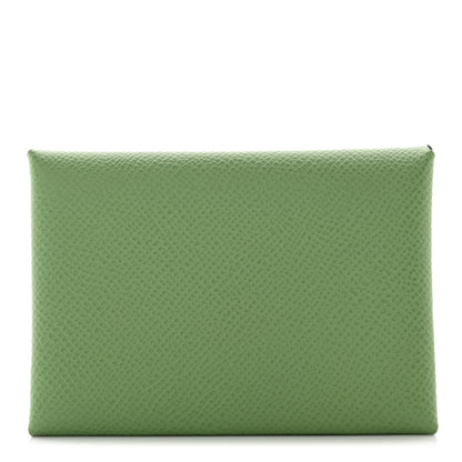 Hermes Epsom Calvi Duo Card Case Vert Criquet 1 of 9
