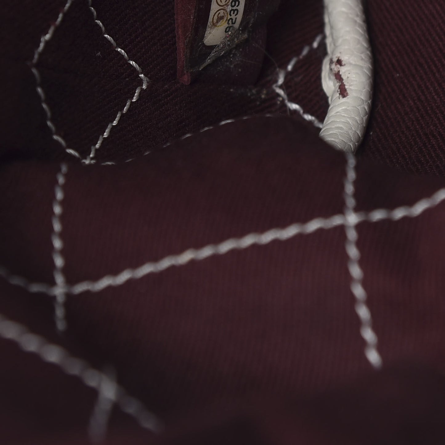 Grained Calfskin Shopping Fever Tote White