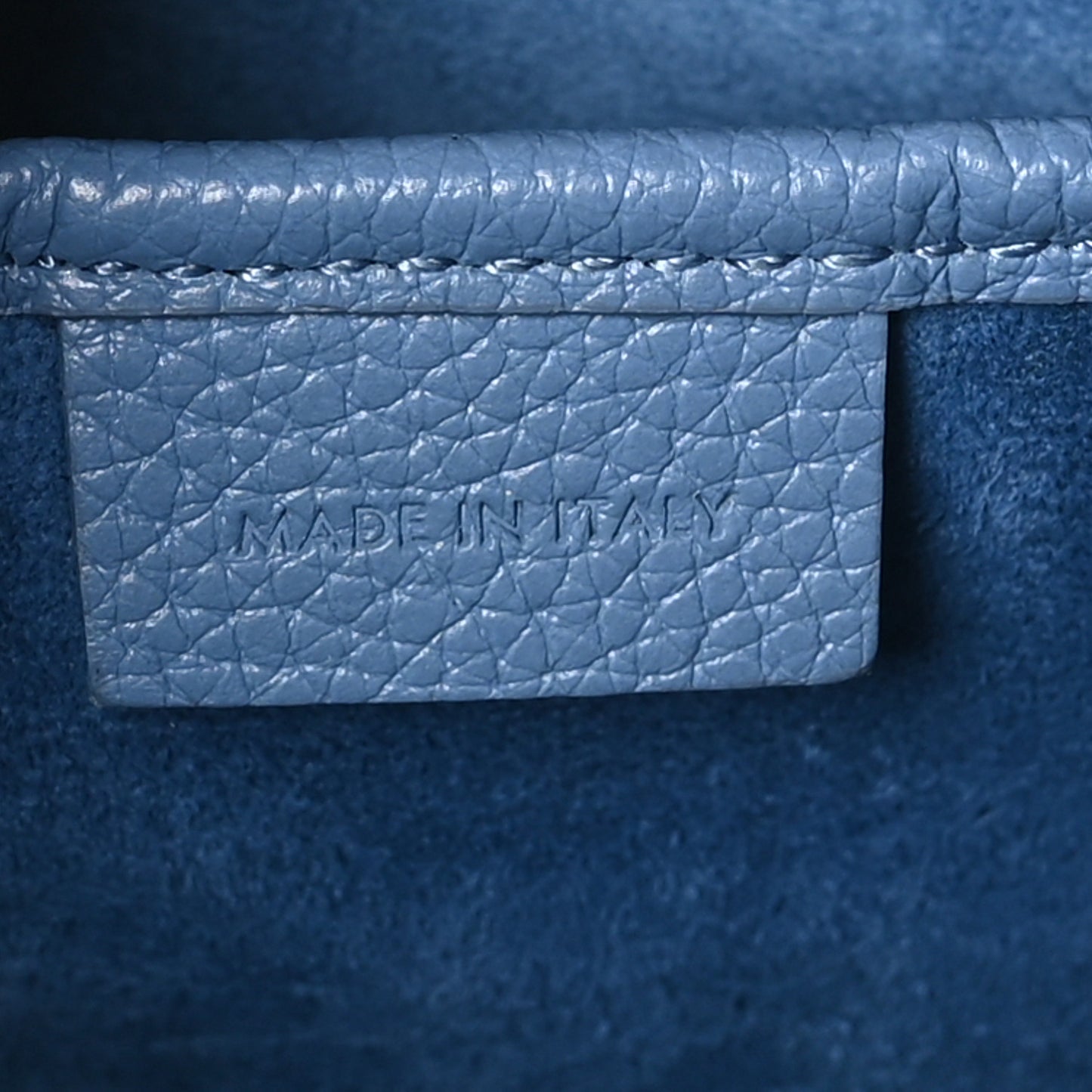 Drummed Calfskin Nano Luggage Azure