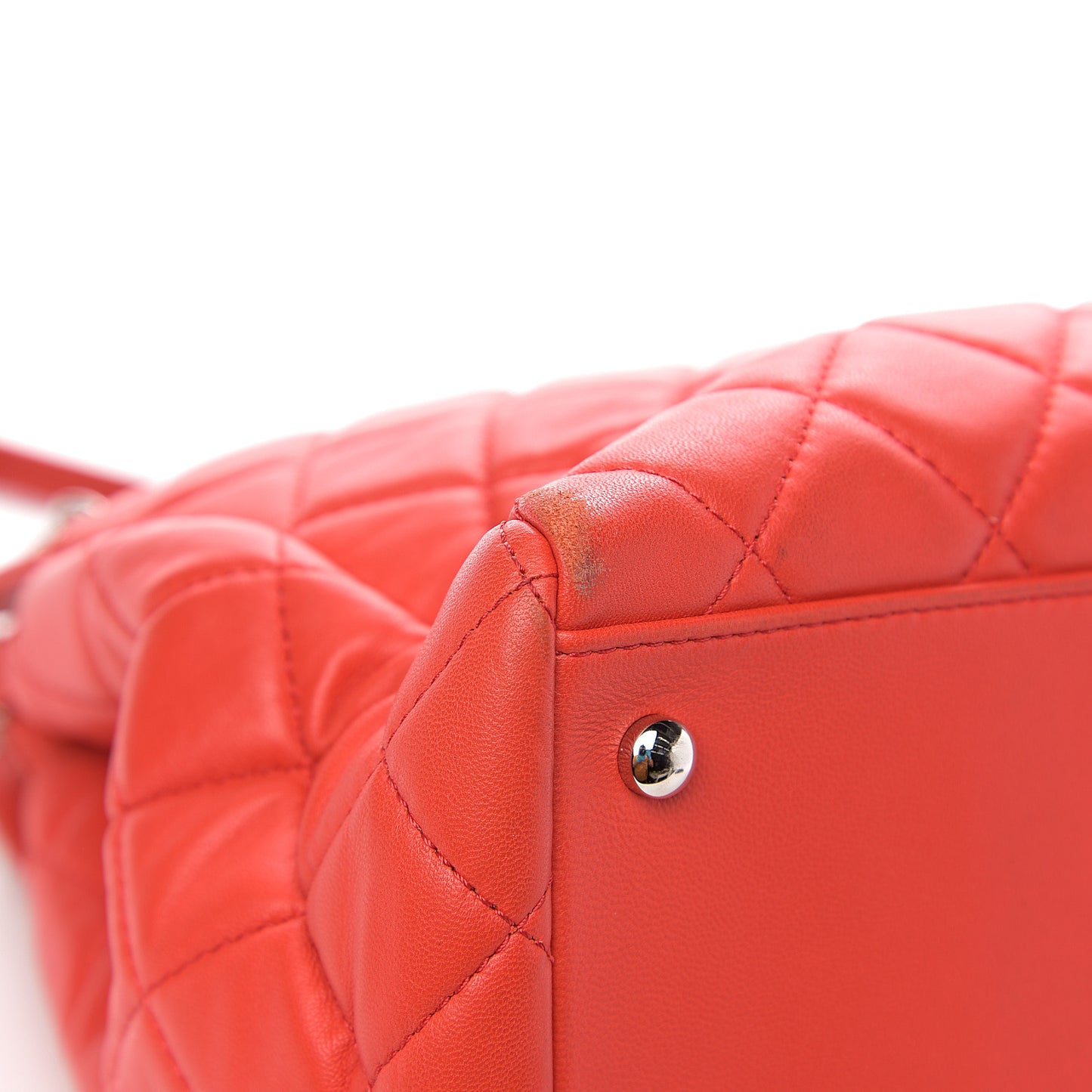 Lambskin Quilted Large 7 Tote Red