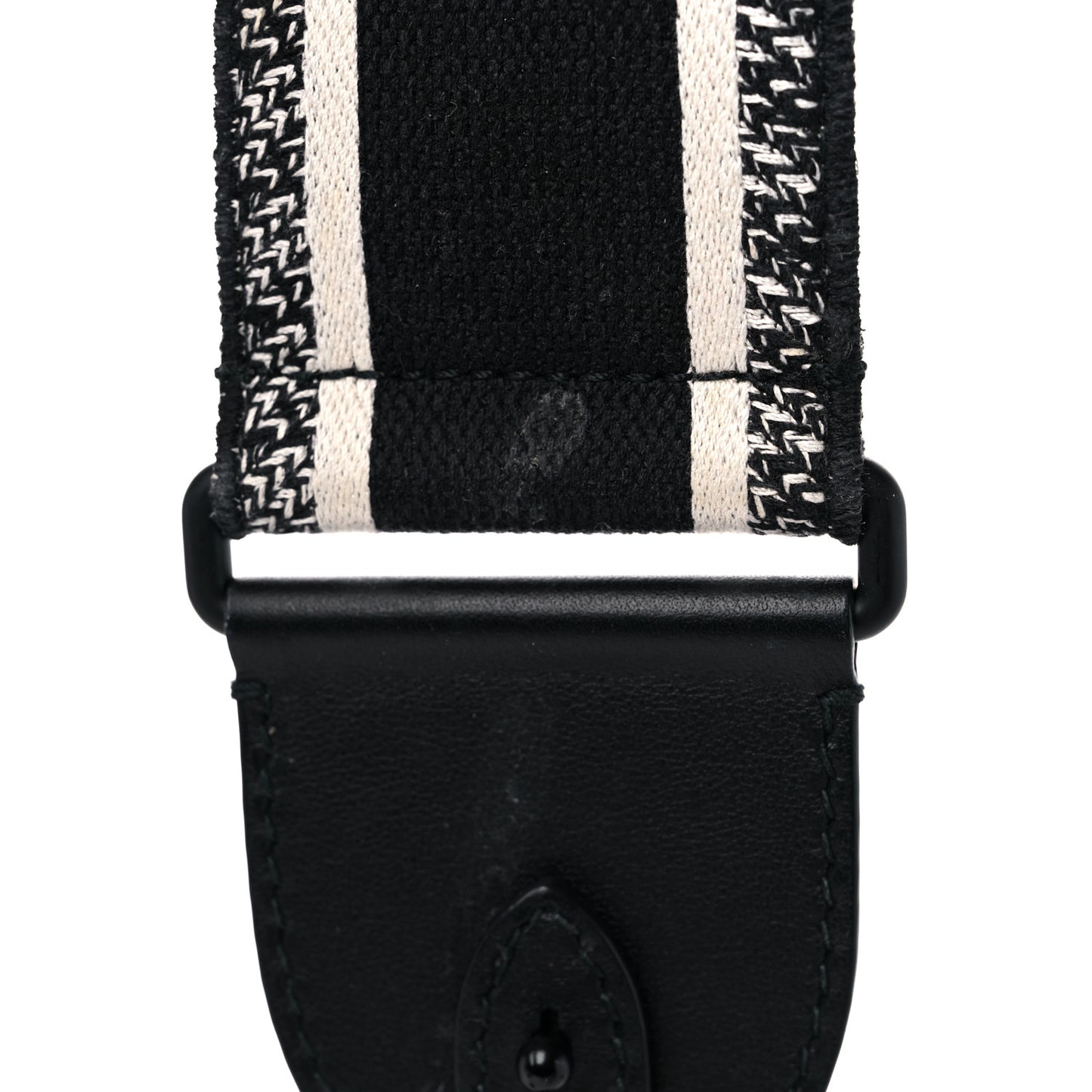 Canvas Embroidered Shoulder Strap Black
