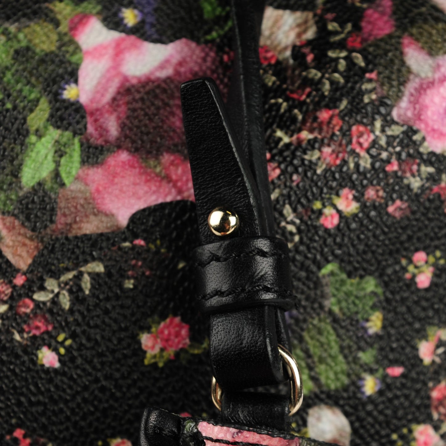 Coated Canvas Roses Camouflage Print Large Antigona Tote Black