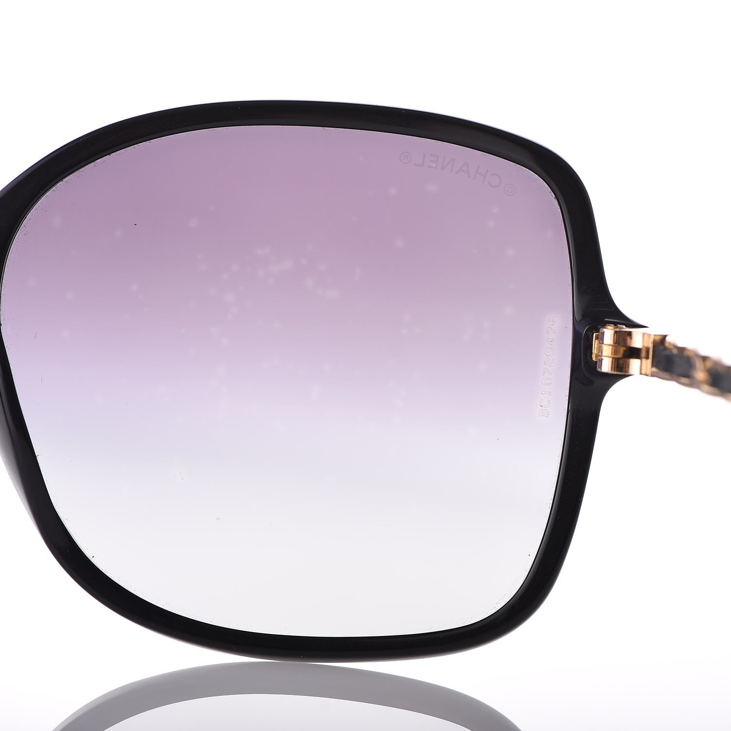 Chanel Lambskin Square Chain Sunglasses 5210-Q Black 5 of 8