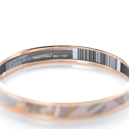 Hermes Enamel Printed Le Jardin De La Maharani Narrow Bracelet 65 Rose Candeur 5 of 6