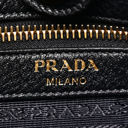 Prada Vitello Daino Hobo Messenger Bag Black 6 of 10