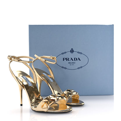 Prada Vernice Metal Stud Sandals 36 Platino 8 of 8