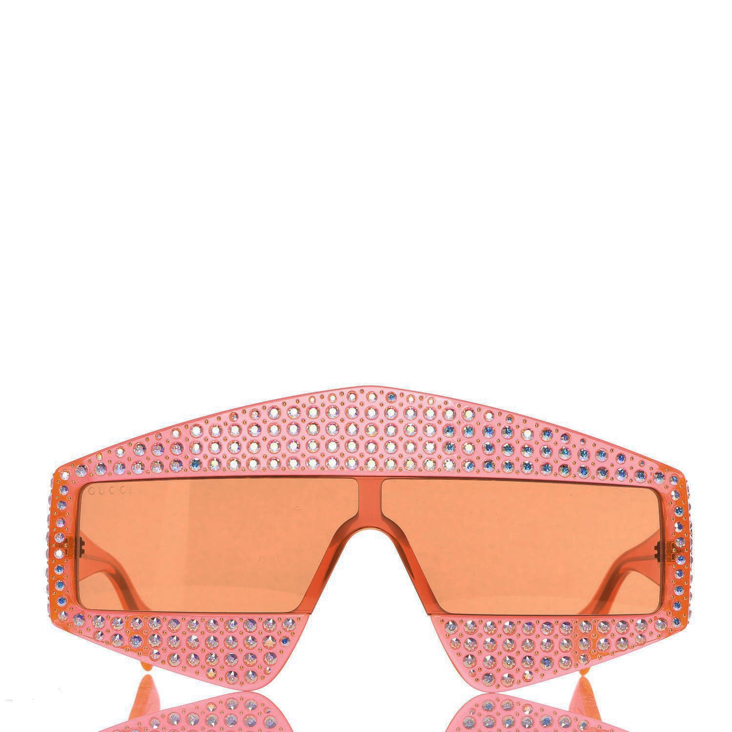 Gucci Crystal Rectangular Frame Sunglasses GG0357S Orange 2 of 7