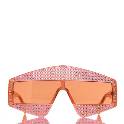 Gucci Crystal Rectangular Frame Sunglasses GG0357S Orange 2 of 7