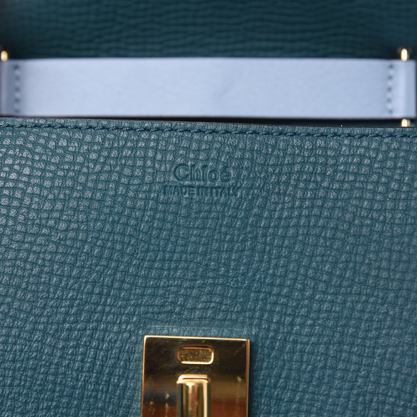Grained Calfskin Lambskin Mini Bi-Color Drew Shoulder Bag Cloudy Blue