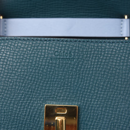 Chloe Grained Calfskin Lambskin Mini Bi-Color Drew Shoulder Bag Cloudy Blue 8 of 12