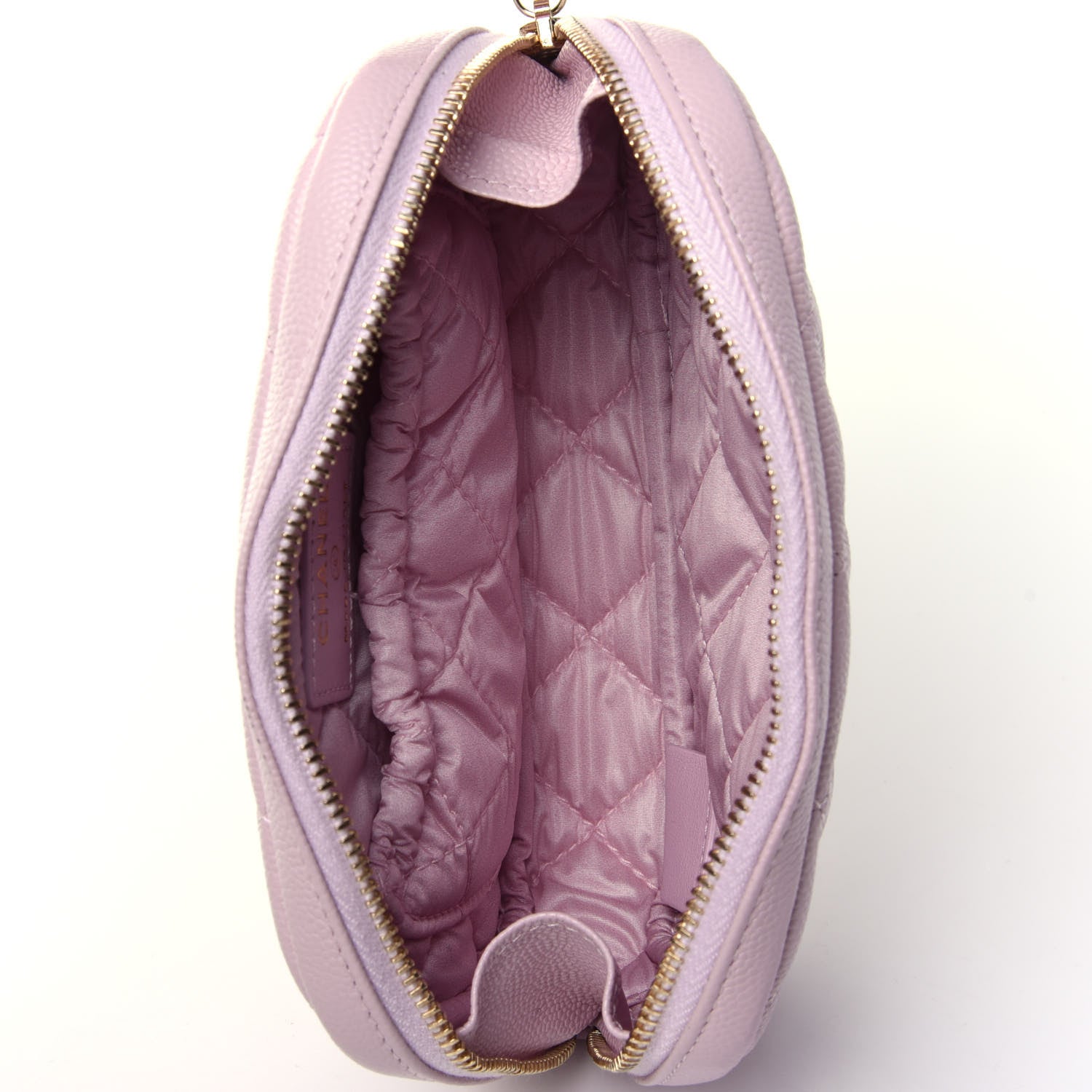 Chanel Caviar Quilted Small Curvy Pouch Cosmetic Case Light Pink 3 of 4