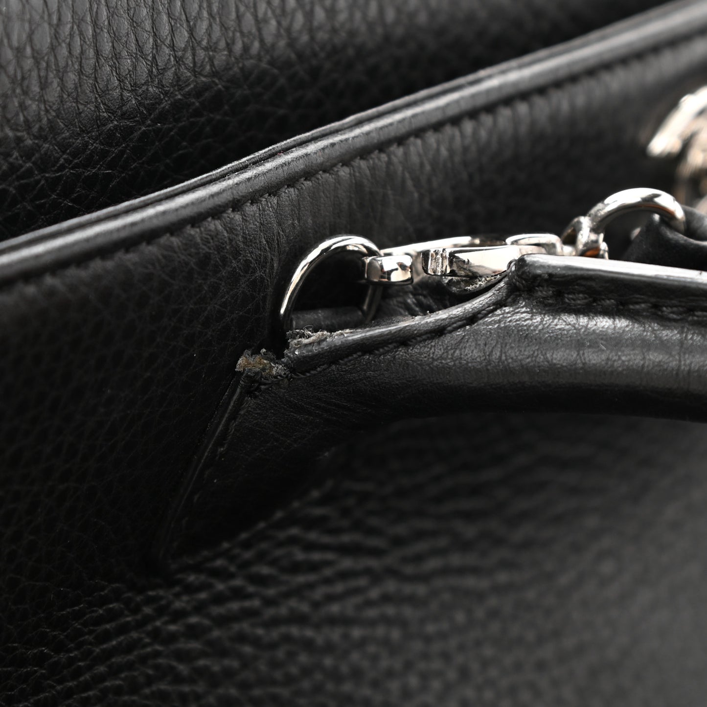 Calfskin Cerf Executive Shopper Tote Black