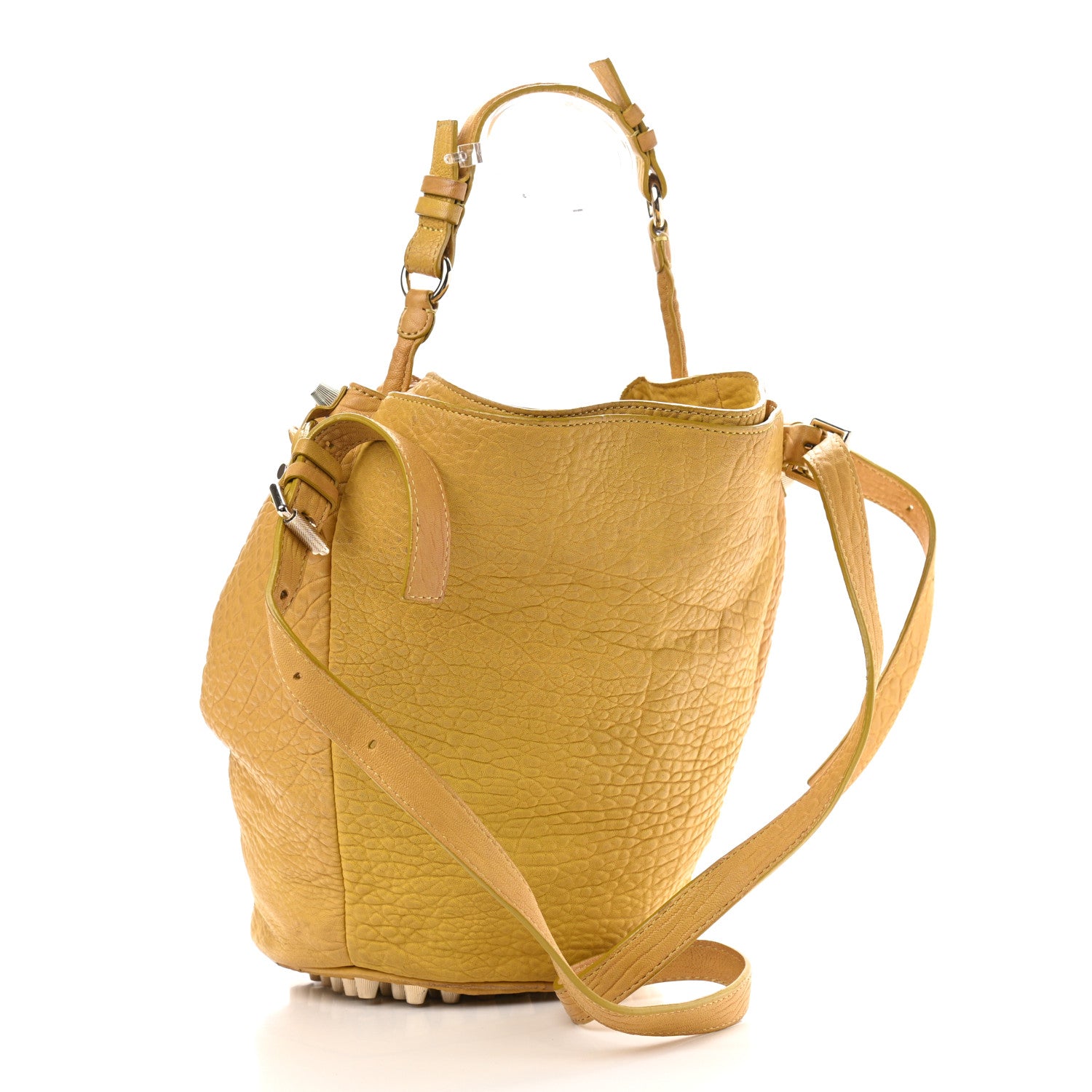 Alexander Wang Pebbled Lambskin Diego Bucket Bag Yellow 978324