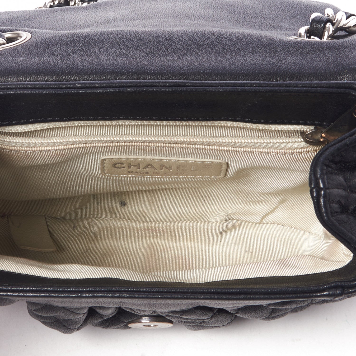 Chanel Washed Lambskin Quilted Mini Chain Around Messenger Black 7 of 13