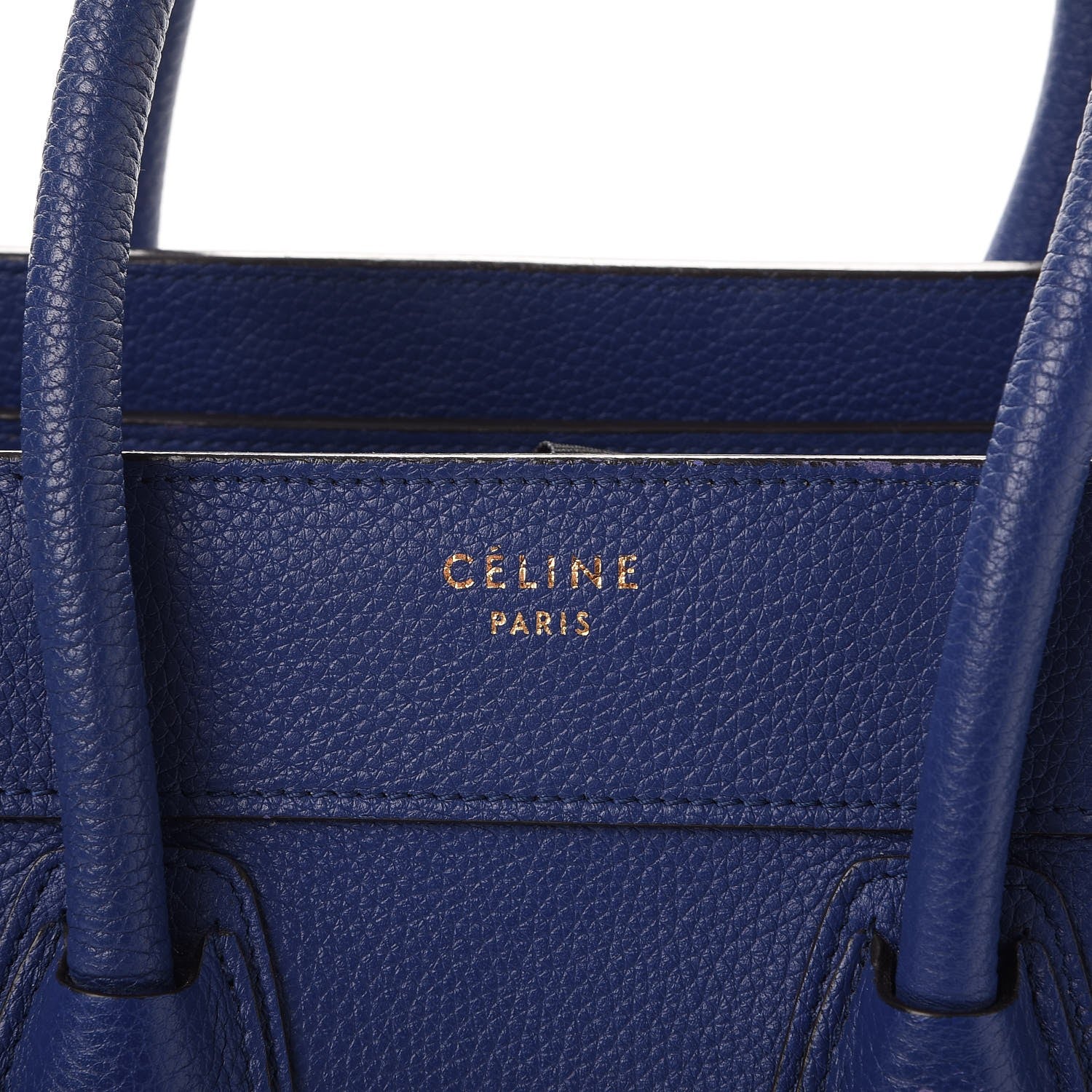 Celine Drummed Calfskin Micro Luggage Indigo 6 of 14
