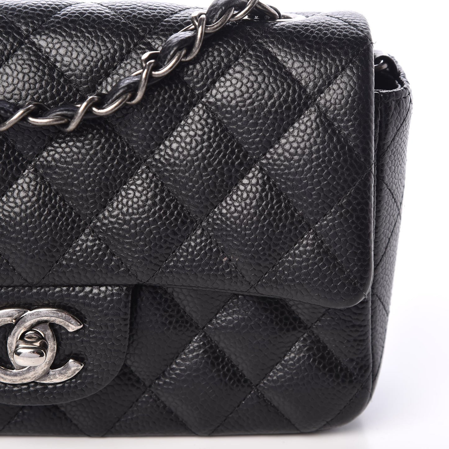 Caviar Quilted Mini Rectangular Flap Black