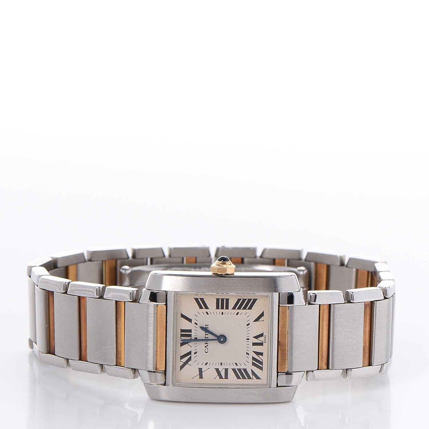 Cartier Stainless Steel 18K Yellow Gold 25mm Tank Francaise Quartz Watch 3 of 11