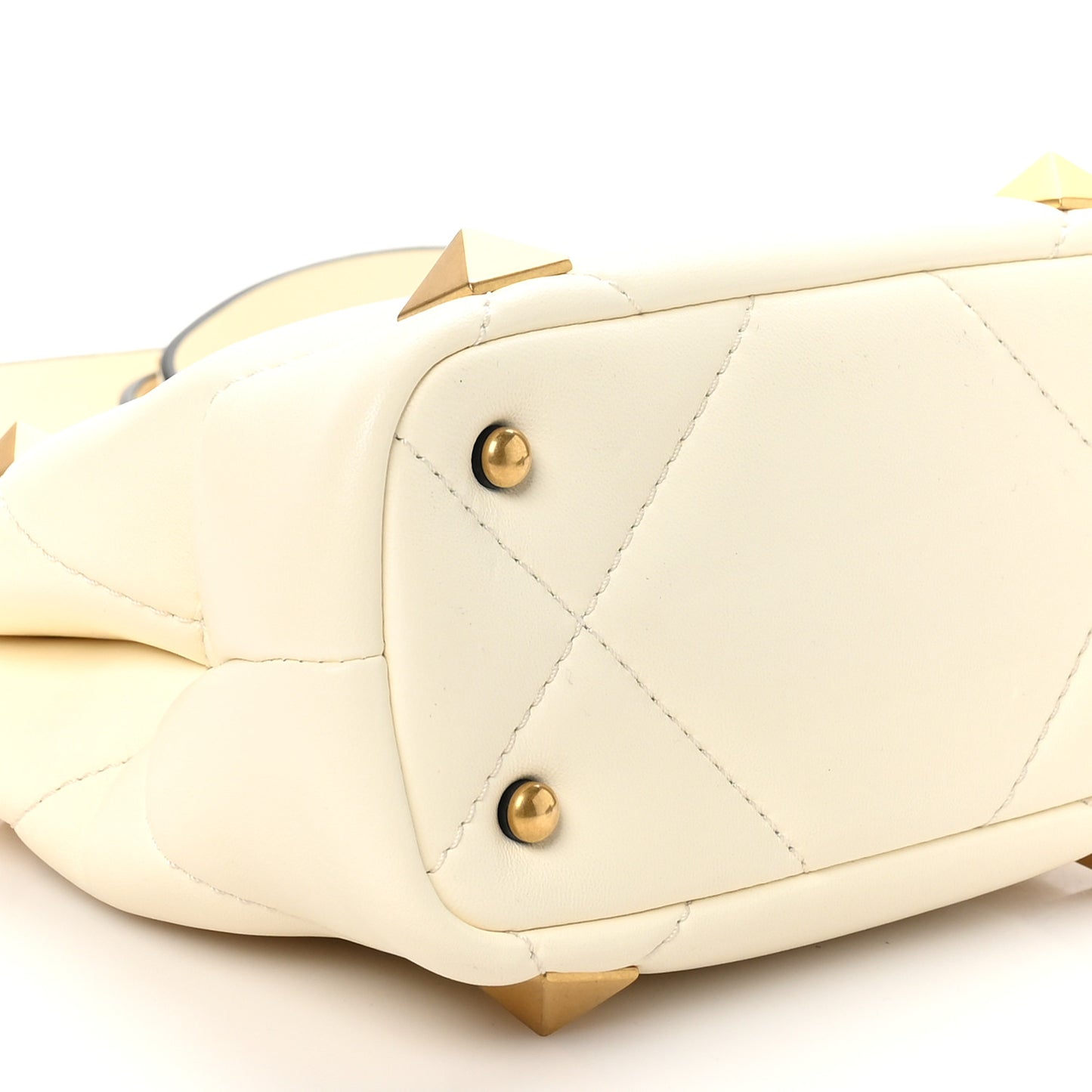 Nappa Mini Roman Stud The Handle Bag Ivory