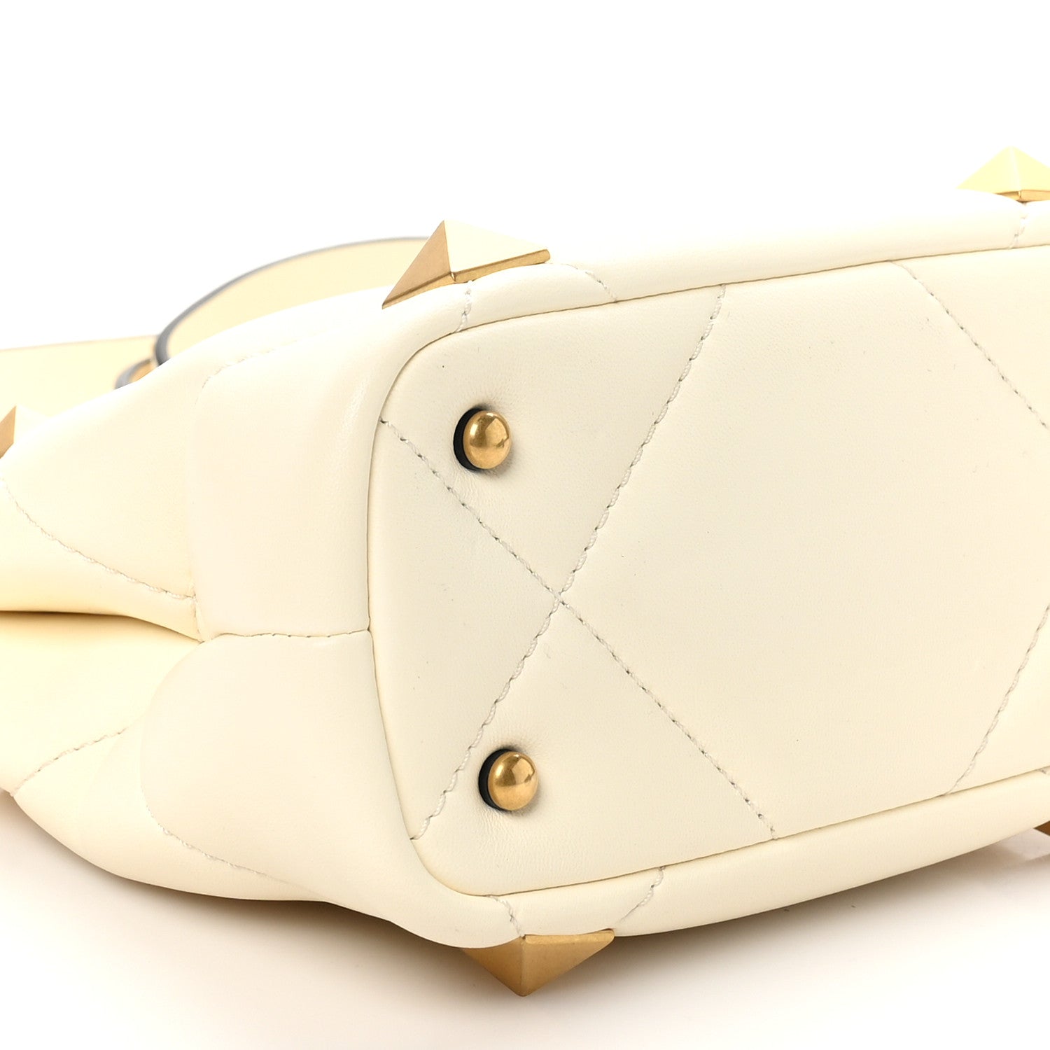 Valentino Garavani Nappa Mini Roman Stud The Handle Bag Ivory 8 of 9