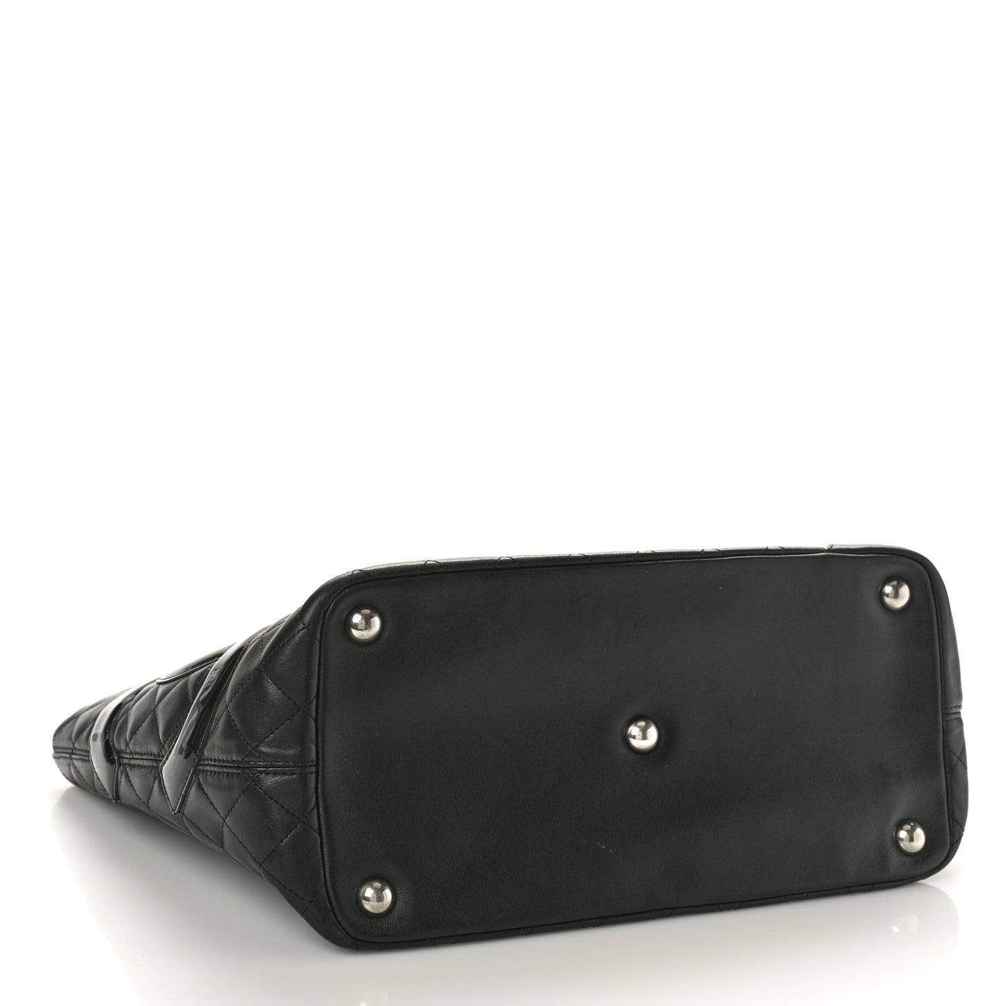 Calfskin Quilted Large Cambon Tote Black