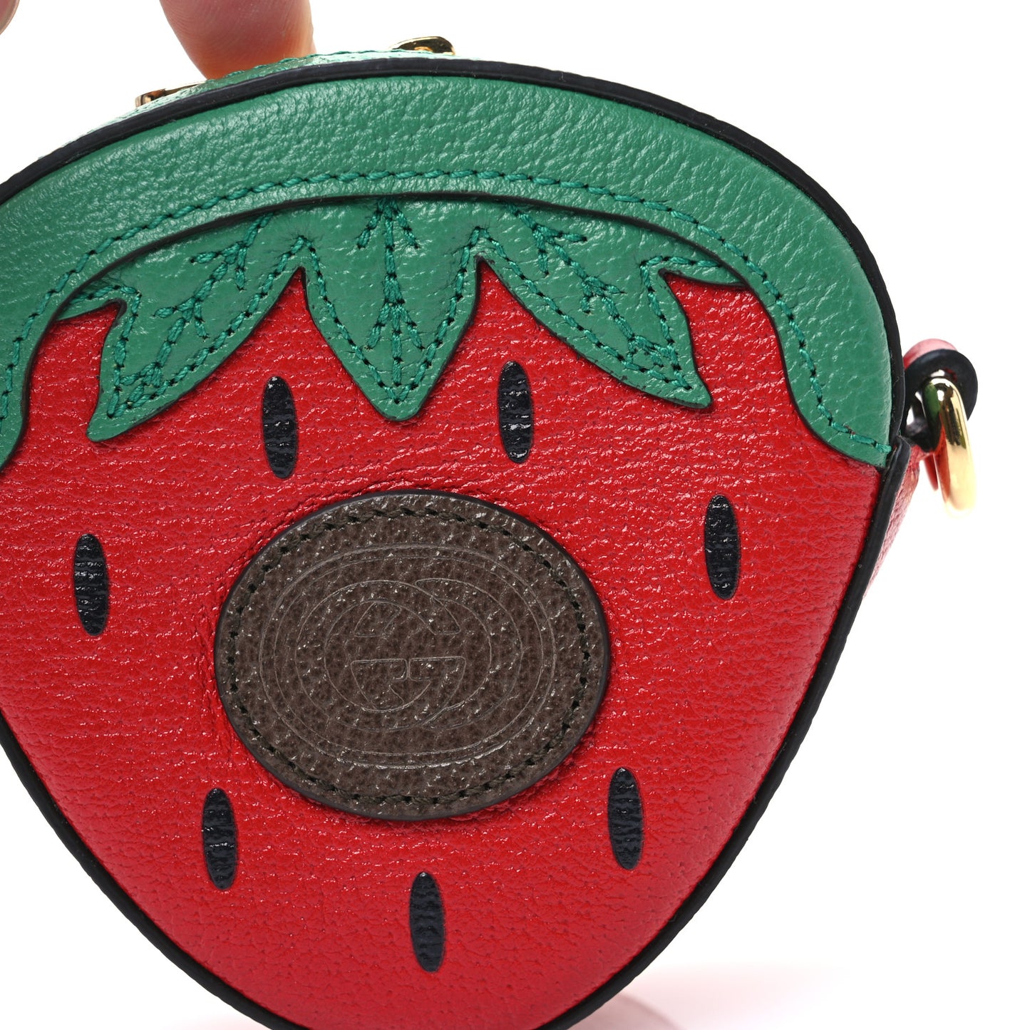 Textured Dollar Calfskin Retro Interlocking G Fruttini Strawberry Mini Bag Lobster Red Black New Acero