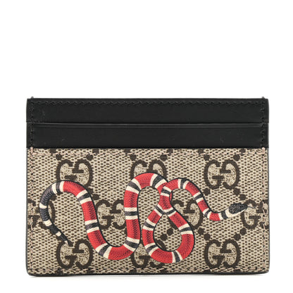 Gucci GG Supreme Monogram Kingsnake Card Holder Beige Black 1 of 6