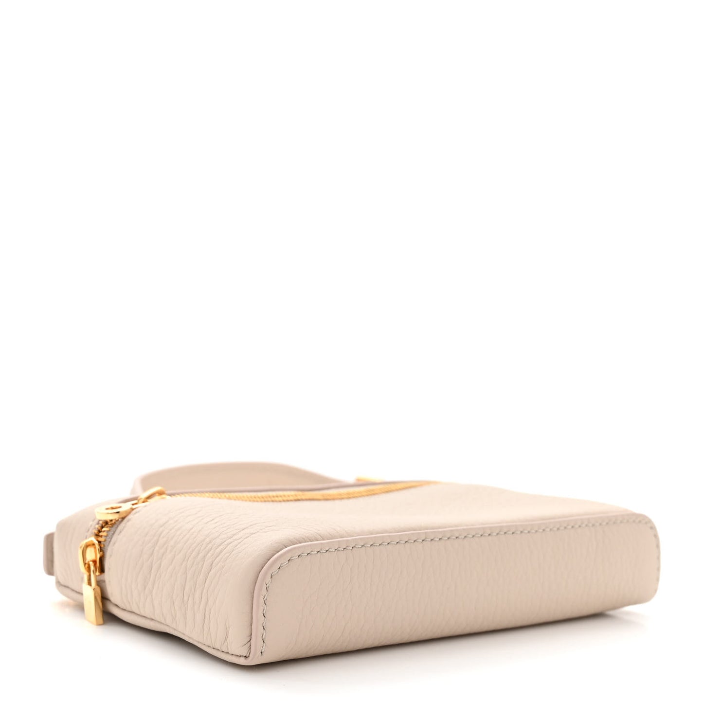Grained Calfskin Extra Pocket Mini Pouch Creamed Honey