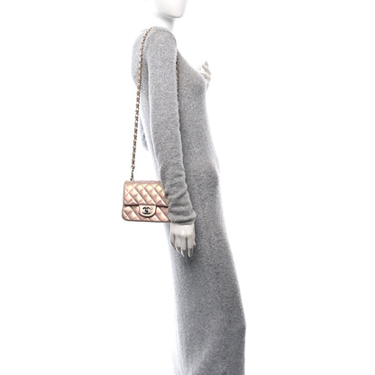 Chanel Iridescent Calfskin Quilted Mini Square Flap Pink 2 of 11