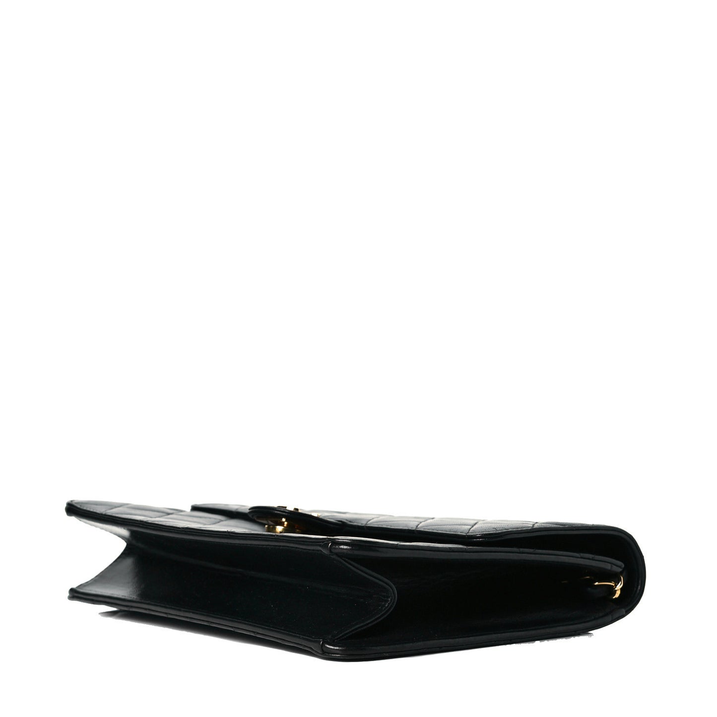 Lambskin Quilted Small Single Flap Black