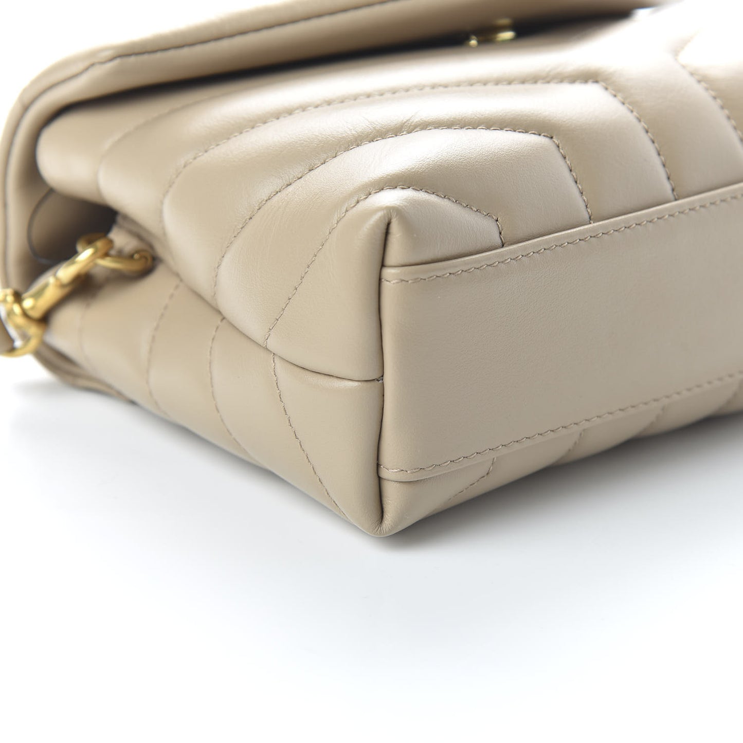 Calfskin Y Quilted Monogram Toy Loulou Crossbody Bag Dark Beige