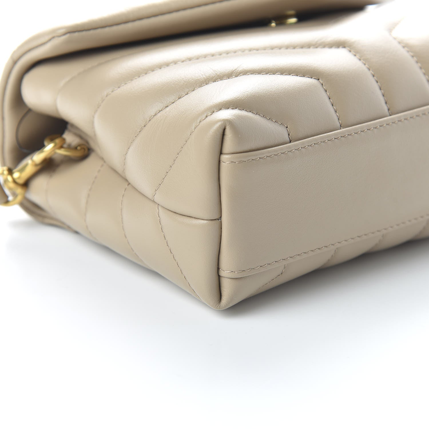 Saint Laurent Calfskin Y Quilted Monogram Toy Loulou Crossbody Bag Dark Beige 6 of 10