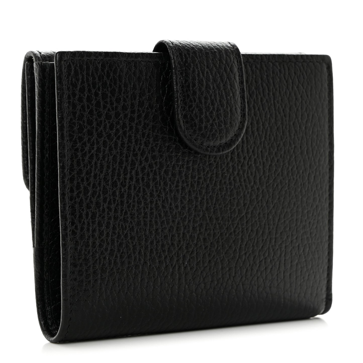 Dollar Calfskin Interlocking G French Wallet Black