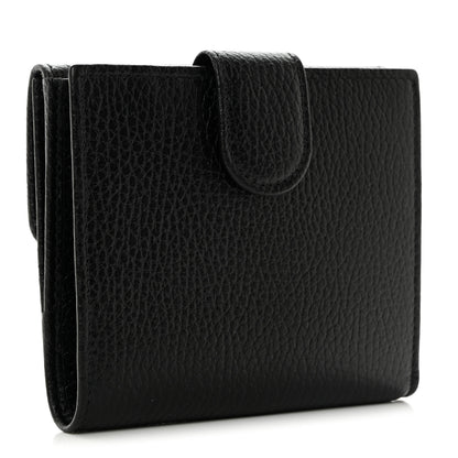 Gucci Dollar Calfskin Interlocking G French Wallet Black 3 of 9