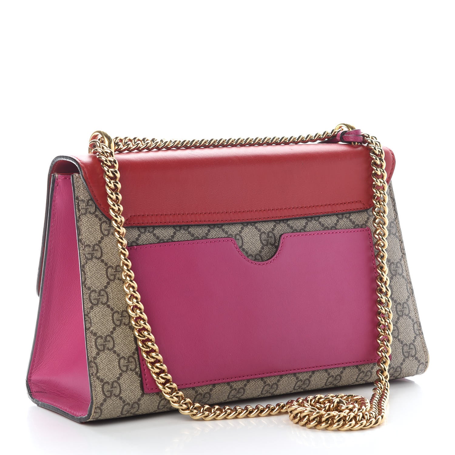Gucci GG Supreme Monogram Calfskin Medium Padlock Shoulder Bag Beige Hibiscus Red New Rosette 3 of 10